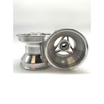 Wheel front 110mm silver aluminium for mini + nuts