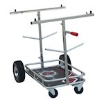 SENZO CHROME 4 WHEEL KART TROLLEY WITH TYRE POSTS