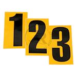 Black Number 1 Sticker, Yellow Background